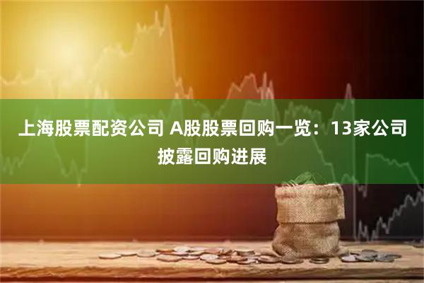 上海股票配资公司 A股股票回购一览：13家公司披露回购进展